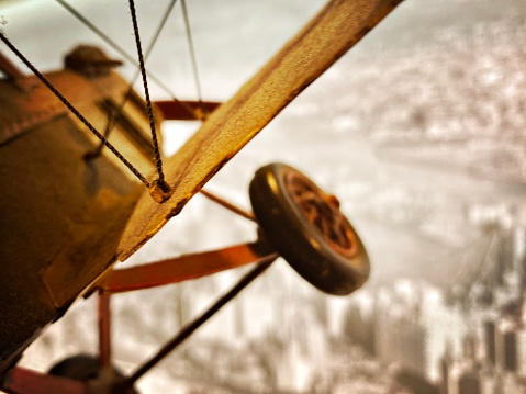 Details of Vintage Model Biplane