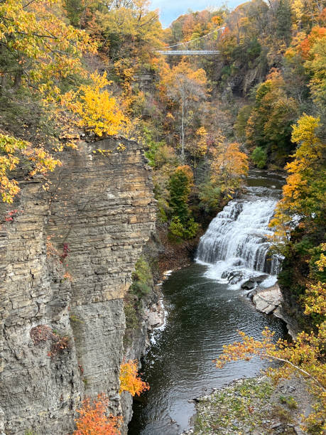 istock Ravine With A Waterfall In Autumn 1466422338
