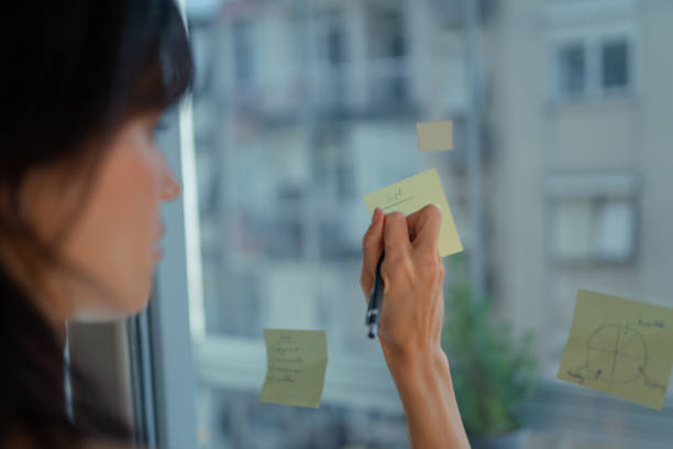 istock Sticky notes on glass in the office 1466423671
