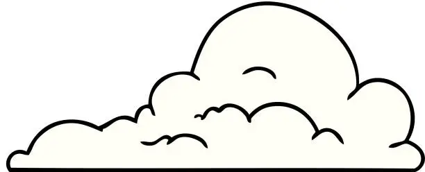 Vector illustration of hand drawn cartoon doodle of white large clouds