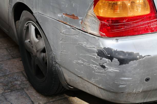 istock Car damage on rear lamp and bumper 1466429567
