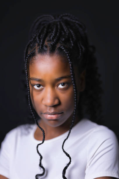 istock Black pre-teen with stylised hair 1466430549