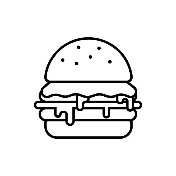 Vector illustration of Vector Hamburger icon. Fast food sign.