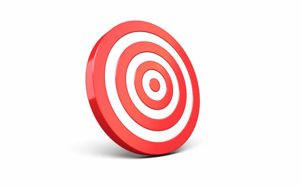 Empty Red Dart Board on White Background, Hit the Target from 12, Clipping Path 3d Render Empty Red Dart Board on White Background, Hit the Target from 12, Object + Object Shadow Clipping Path (İsolated on white and clipping path) archery target group of objects target sport stock pictures, royalty-free photos & images