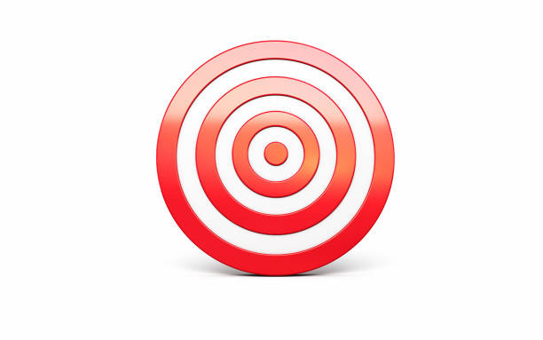 istock Empty Red Dart Board on White Background, Hit the Target from 12, Clipping Path 1466432477