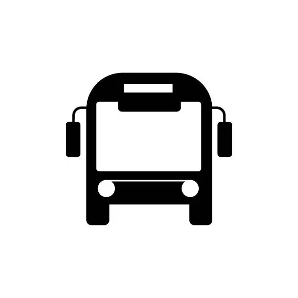 Vector illustration of Bus icon in flat style. Bus vector illustration on white isolated background. Bus transportation business concept. Illustration