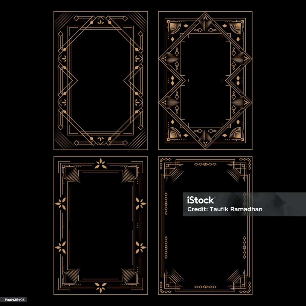 Dec Frames Vintage Art Deco Frames Object Stock Illustration - Download Image Now ...
