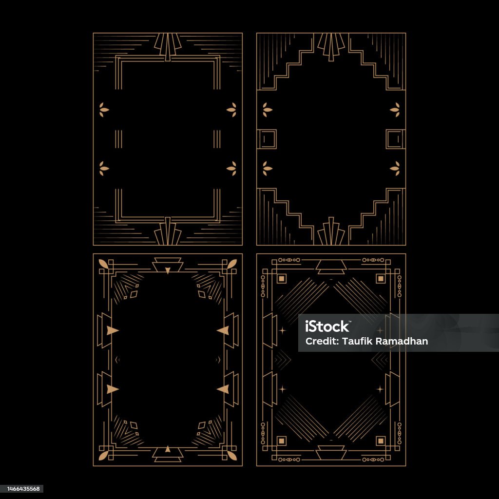 Dec Frames Vintage Art Deco Frames Object Stock Illustration - Download Image Now ...