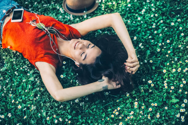 istock Relaxed girl in the park 1466437177
