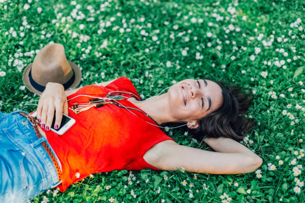 Relaxed girl in the park