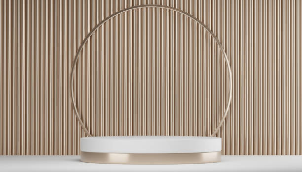 istock Abstract Podium minimal geometric white and gold 1466438141
