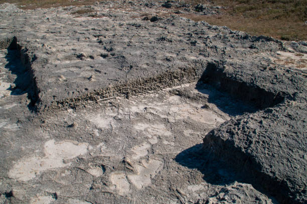 Stone structure at the Roca Vecchia archaeological site in Lecce, Italy.