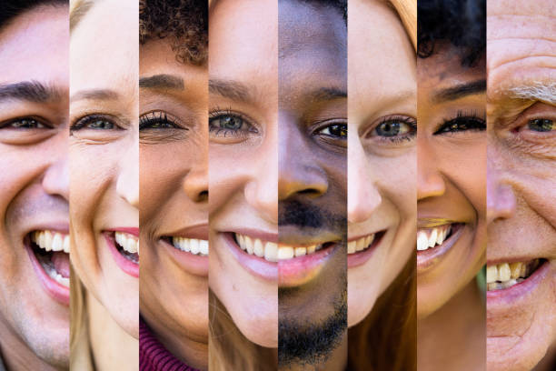 다양한 미국인의 얼굴 - 다양성 이미지 뉴스 사진 이미지
