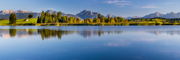 istock Panoramic view to alps mountain range in Bavaria, Germany 1466448017