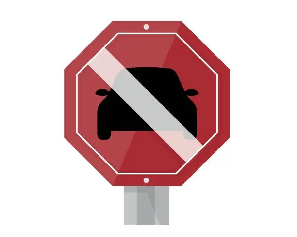 Vector illustration of No cars allowed. vector, design.