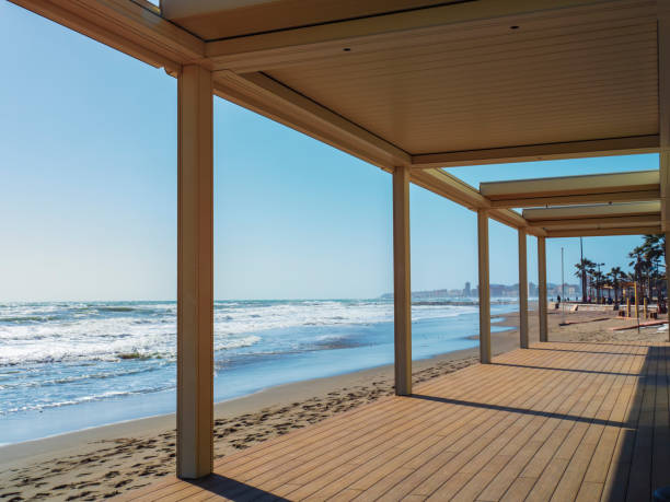 istock Pergola in front of the sea 1466452367