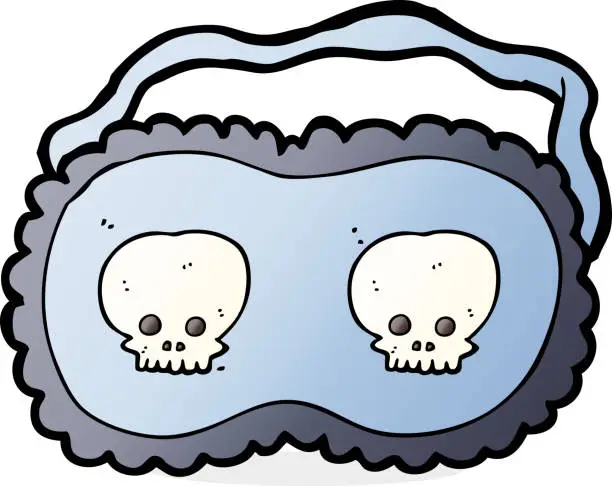 Vector illustration of cartoon skull sleeping mask