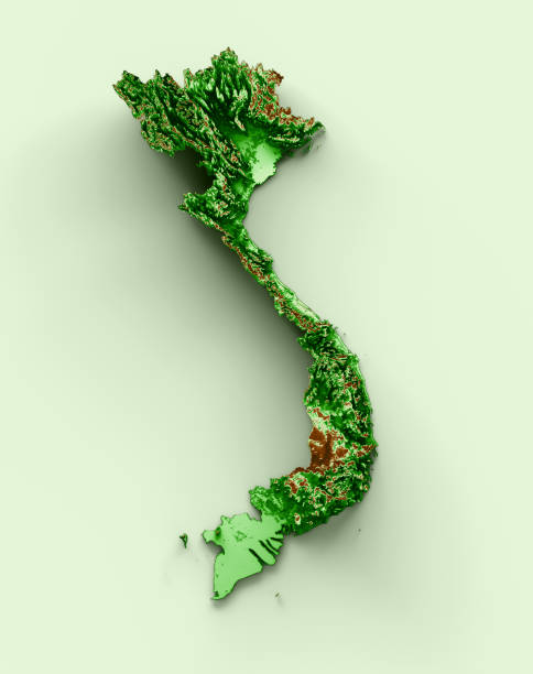 istock Vietnam Topographic Map 3d realistic map Color 3d illustration 1466461036