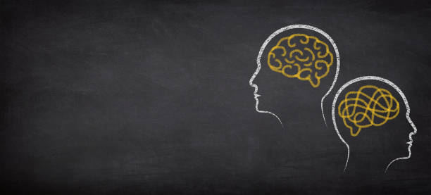 istock Different thinking, rational and irrational thinking concept. Mental health and problems with memory. 1466463431