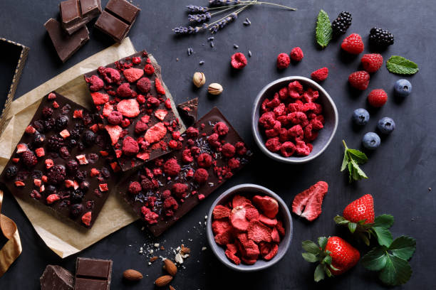 istock Handmade chocolate with lyophilized berry fruits 1466465547