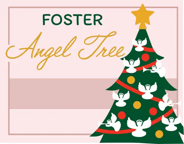 Vector illustration of Foster Angel Tree Flyer, 8.5 x 11 inches, Foster care Christmas, vector illustration