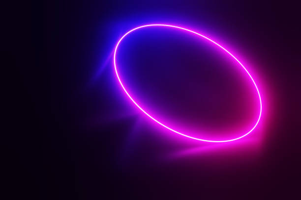 istock Neon ring in a dark room at night. 3d rendering illustration. 1466474669