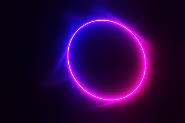 istock Neon ring in a dark room at night. 3d rendering illustration. 1466474673