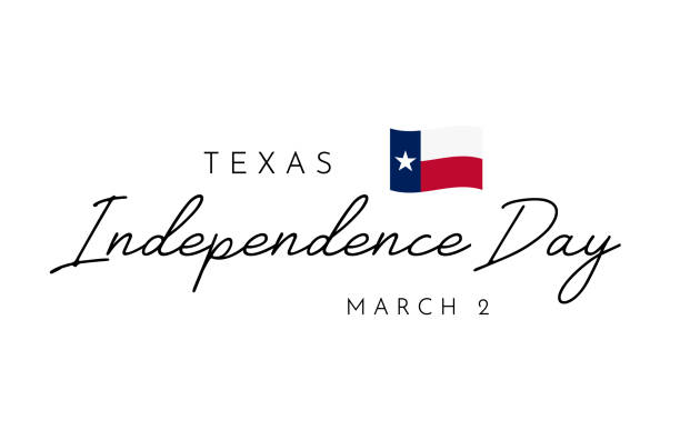Texas Independence Day lettering card, March 2. Vector Texas Independence Day lettering card, March 2. Vector illustration. EPS10 texas independence day stock illustrations
