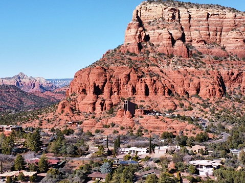 Red rock scenery in Northern Arizona's red rock country, Sedona Arizona, chapel of the holy cross
