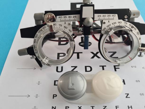 istock Glasses for checking vision in ophthalmological clinic 1466486996