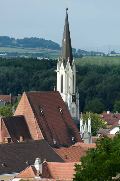 istock Melk Town Rooftops And Church Spire 1466488879