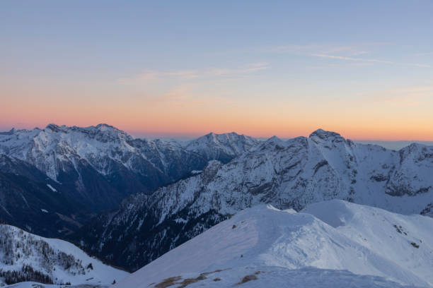 istock Snow-capped orobic peaks at sunset 1466489489