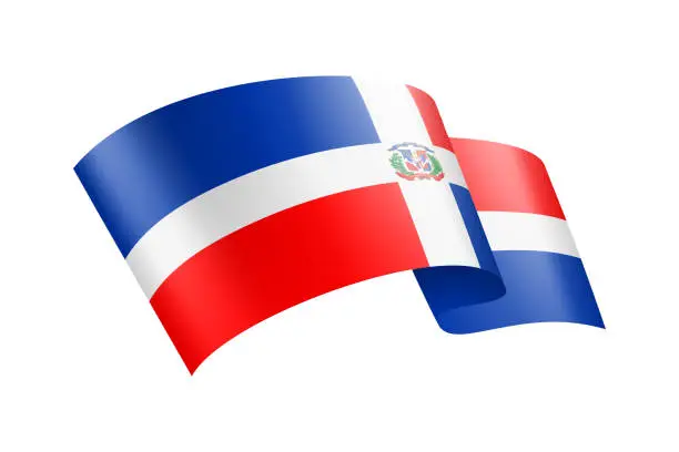 Vector illustration of Dominican Republic Flag Ribbon. Flag of Dominican Republic Header Banner. Vector Stock Illustration