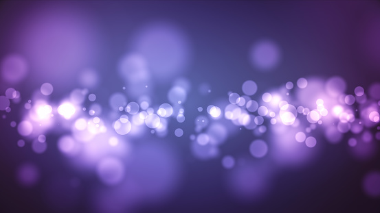 3d Particle Bokeh Abstract Purple Background Technological concept (Depth of field)