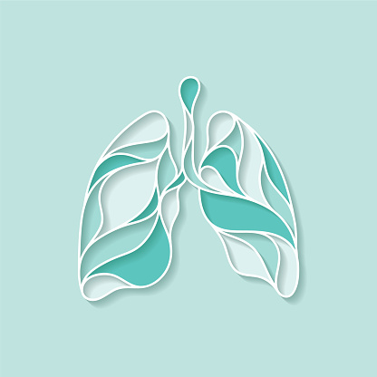 An abstract, artistic depiction of human lungs. EPS10 vector illustration, global colors, easy to modify.