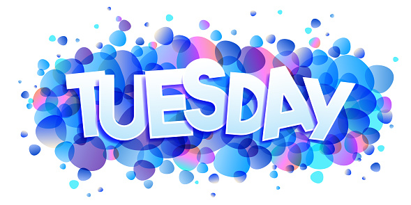 Tuesday Graphics Blue The Word Tuesday On A Blue Abstract Background Stock Illustration ...