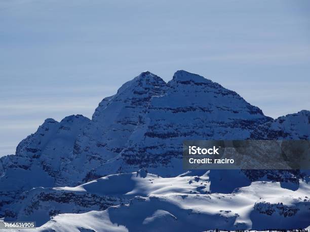 Maroon Bells Seen From The Top Of The Elk Camp Ski Lift Snowmass Colorado Stock Photo - Download Image Now