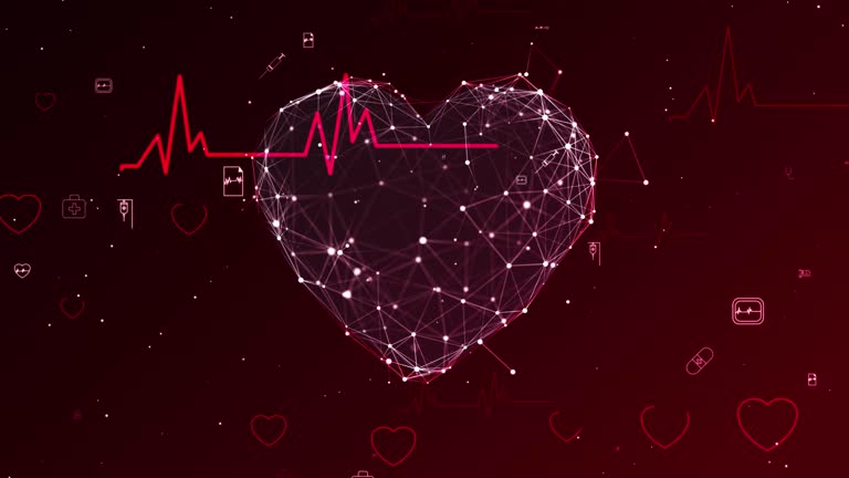 Abstract medical background Heart with symbols Loop Animation Background