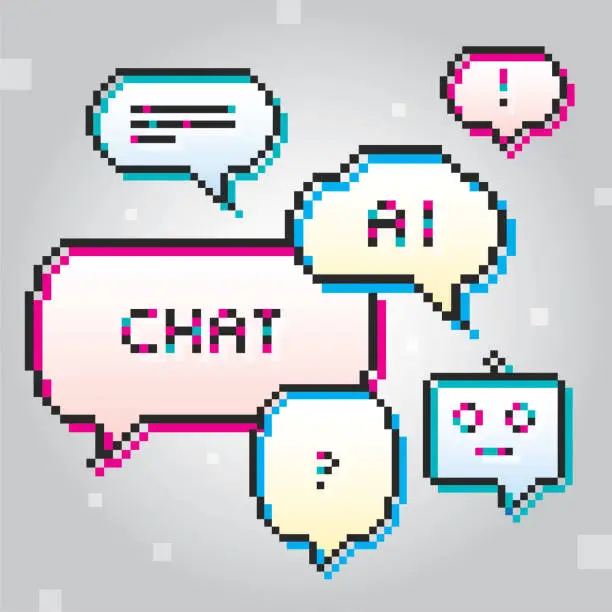 Vector illustration of Chatbot AI Chat Robot speech bubble technology