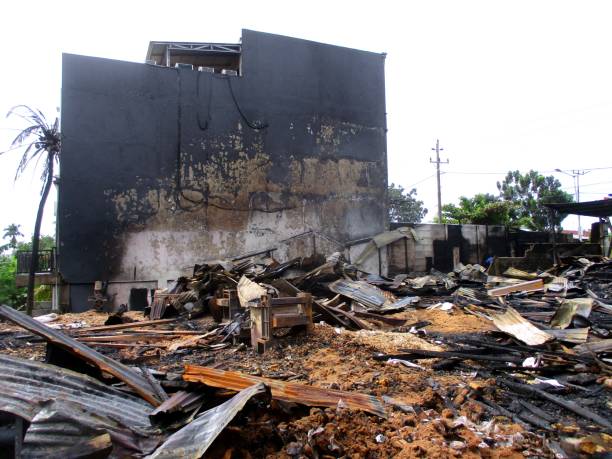 istock a condition of a building that has been completely burnt by fire 1466532962