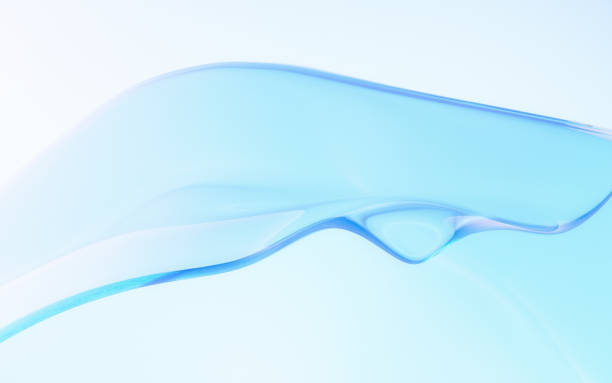 istock Flowing wave transparent glass cloth, 3d rendering. 1466538917