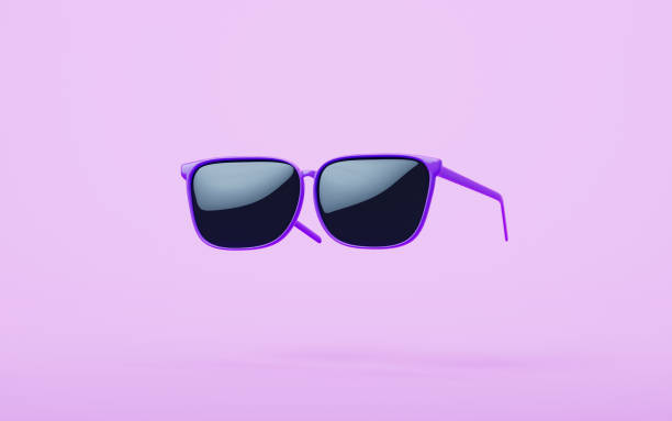 istock Sun glasses isolated on purple background, 3d rendering. 1466539040