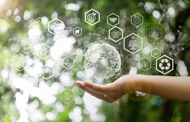 istock Developing sustainable CO2 concepts and low reduce CO2 emissions and carbon footprint to limit global warming and climate change. sustainable environmental management, Greenhouse from renewable energy 1466542644