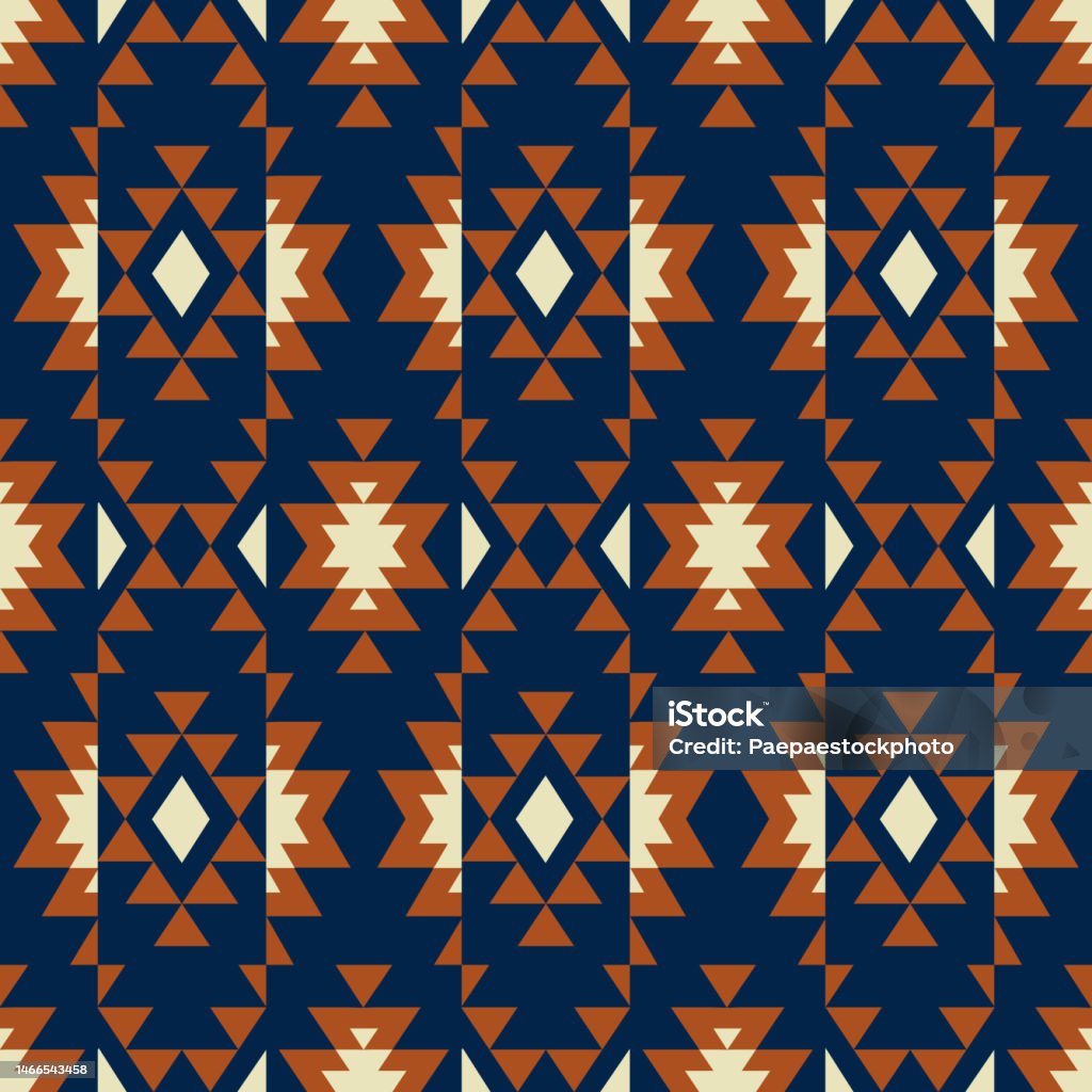 Aztec Patterns Blue Aztec Navajo Vintage Blue Colorful Pattern Stock Illustration ...