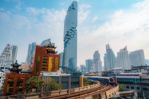 istock Bangkok BTS Skytrain on the background of downtown 1466548574
