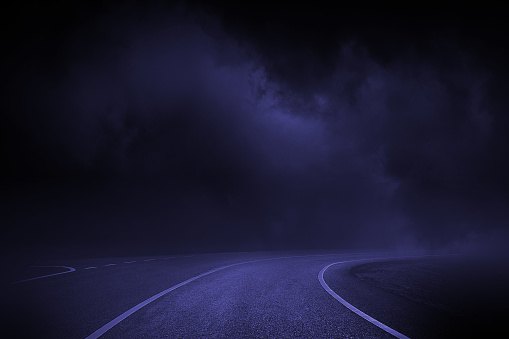 darkness road at night