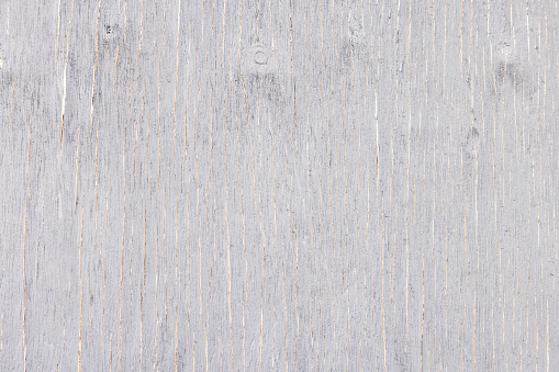 Old weathered plywood with grey paint, abstract background with copy space, full frame horizontal composition