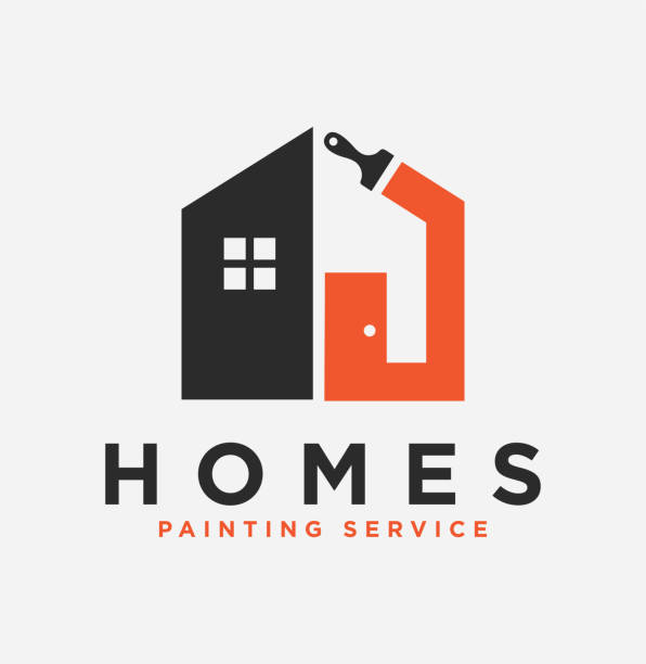 ilustrações de stock, clip art, desenhos animados e ícones de home paint service design template - restoring art painting artist