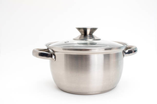 istock Stainless steel pot on a white background 1466559123