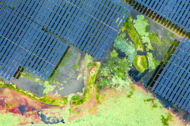 istock Aerial photography solar power generation equipment 1466564893